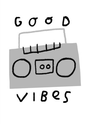 Boombox Ghetto Blaster Good Vibes Postcard