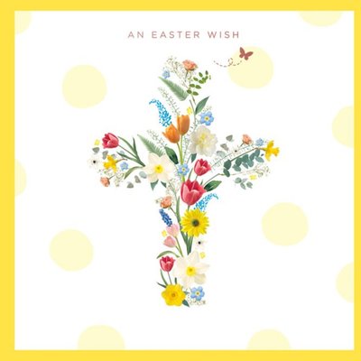 An Easter Wish Card Featuring Floral Cross