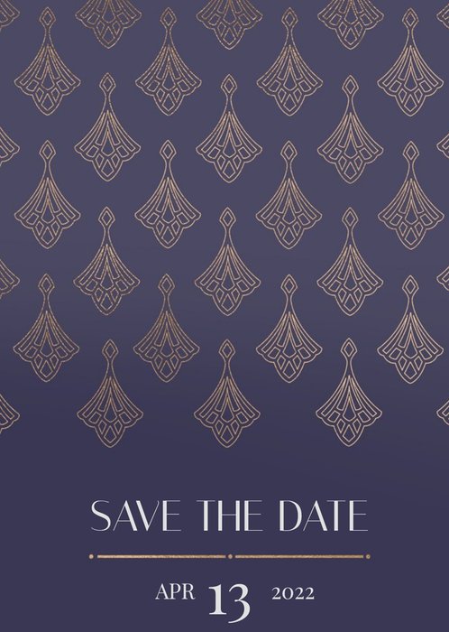 Art Deco Geometric Pattern Save The Date Wedding Card