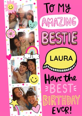 Photo Upload Strip Best Friend Birthday Card