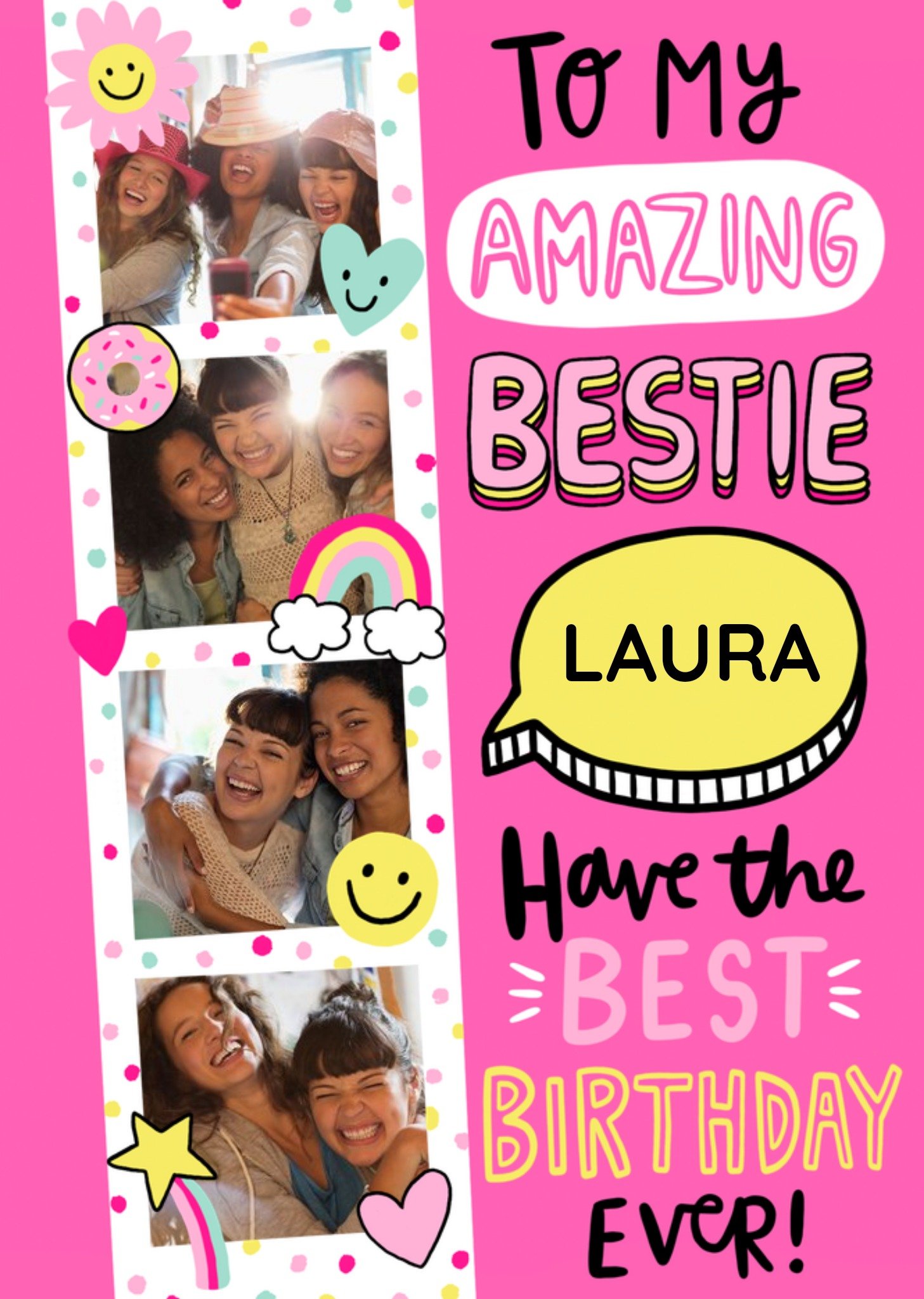 Moonpig Photo Upload Strip Best Friend Birthday Card