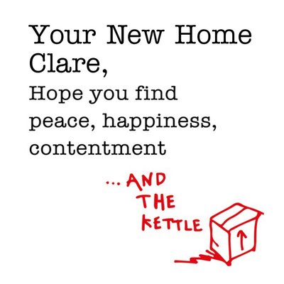 A New Home And Kettle Personalised Card