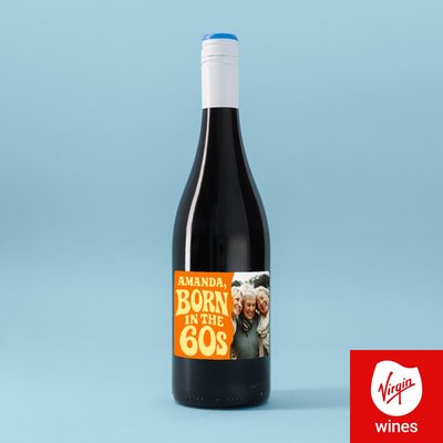 Personalised Photo Born In The 60's Merlot 75cl