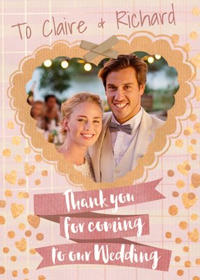 Catherine Worsley Heart Photo Upload Thank You Wedding Card