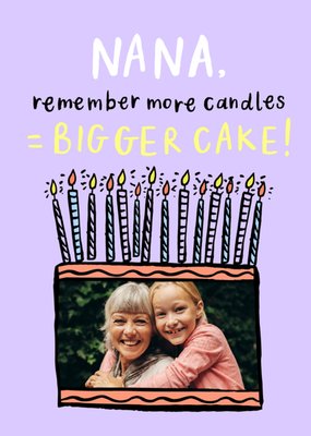 More Candles Bigger Cake Photo Upload Nana Birthday Card