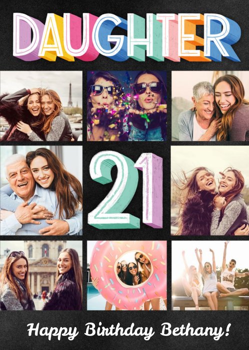 Photo Upload Happy 21 Birthday Daughter Card