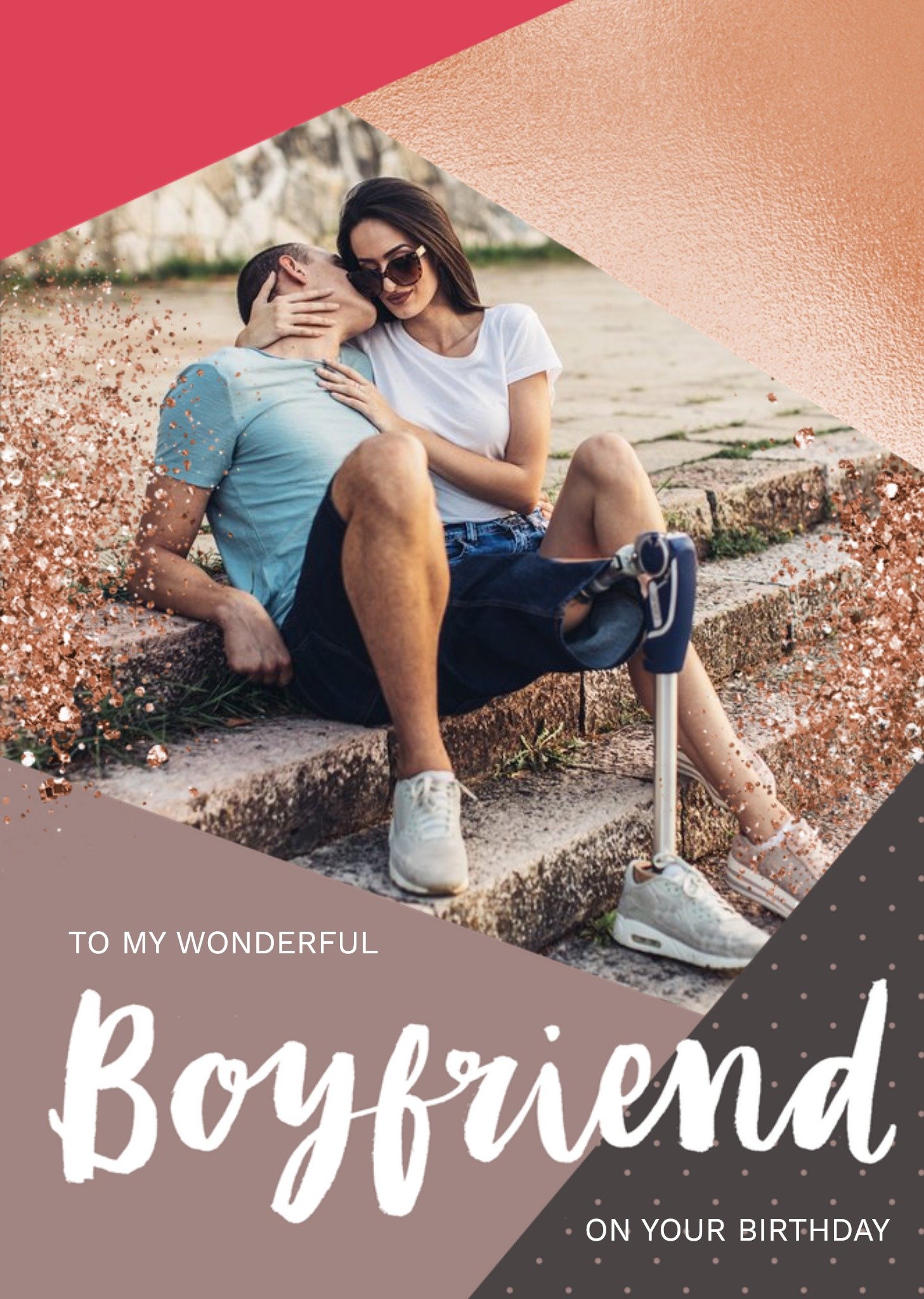 Moonpig Metallic Glitter Dust To My Boyfriend Birthday Photo Card