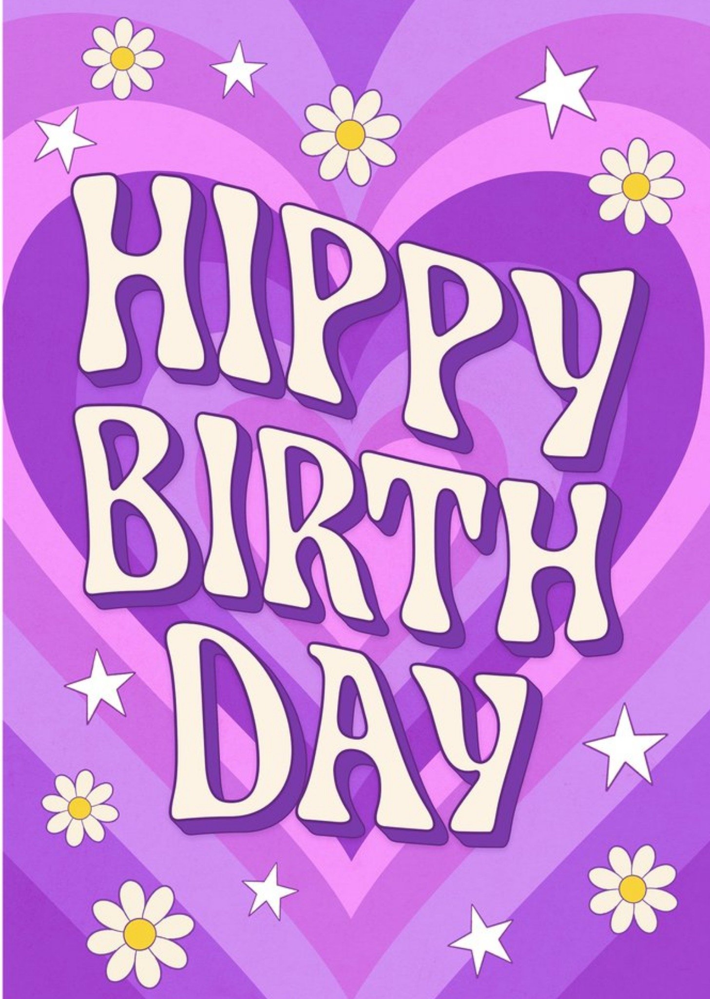 Moonpig Hippy Birth Day Love Love Heart Card