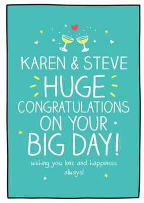 Happy Jackson Typographic Congratulations On Your Big Day Wedding Card