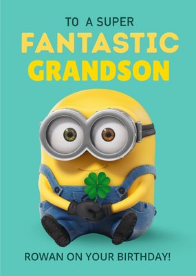 Despicable Me Minions Fantastic Grandson Birthday Card