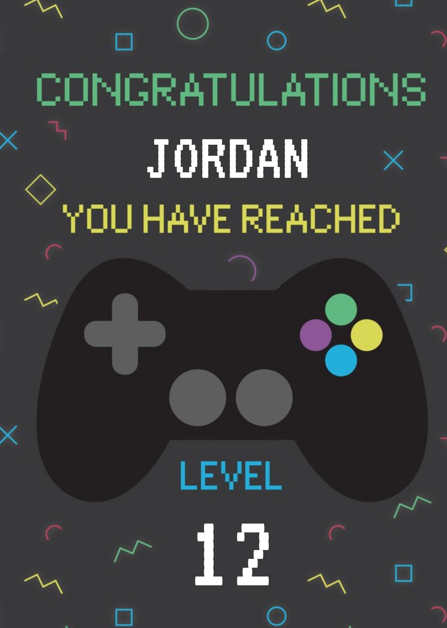 Moonpig Gaming Congratulations You Have Reached Level Birthday Card