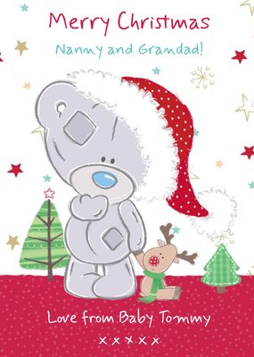 Tatty Teddy With Little Reindeer Personalised Christmas Card For Grandparents