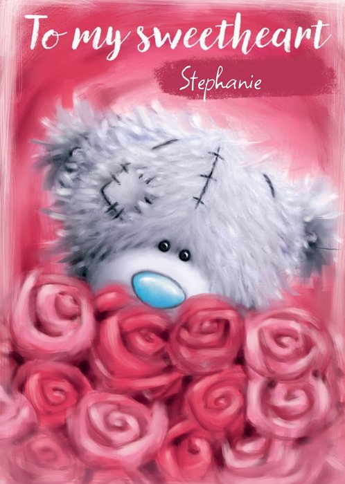 Me To You Tatty Teddy To My Sweetheart With Roses Valentine's Day Card