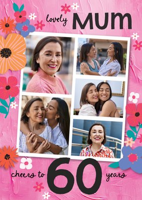 Lovely Mum 60th Photo Upload Birthday Card