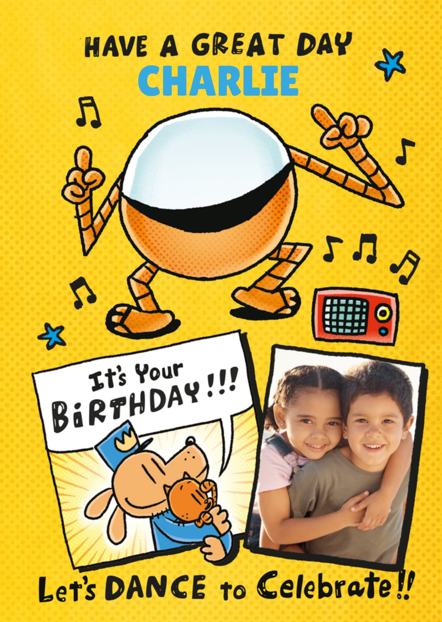 Moonpig Dog Man Illustrated Photo Upload Birthday Card