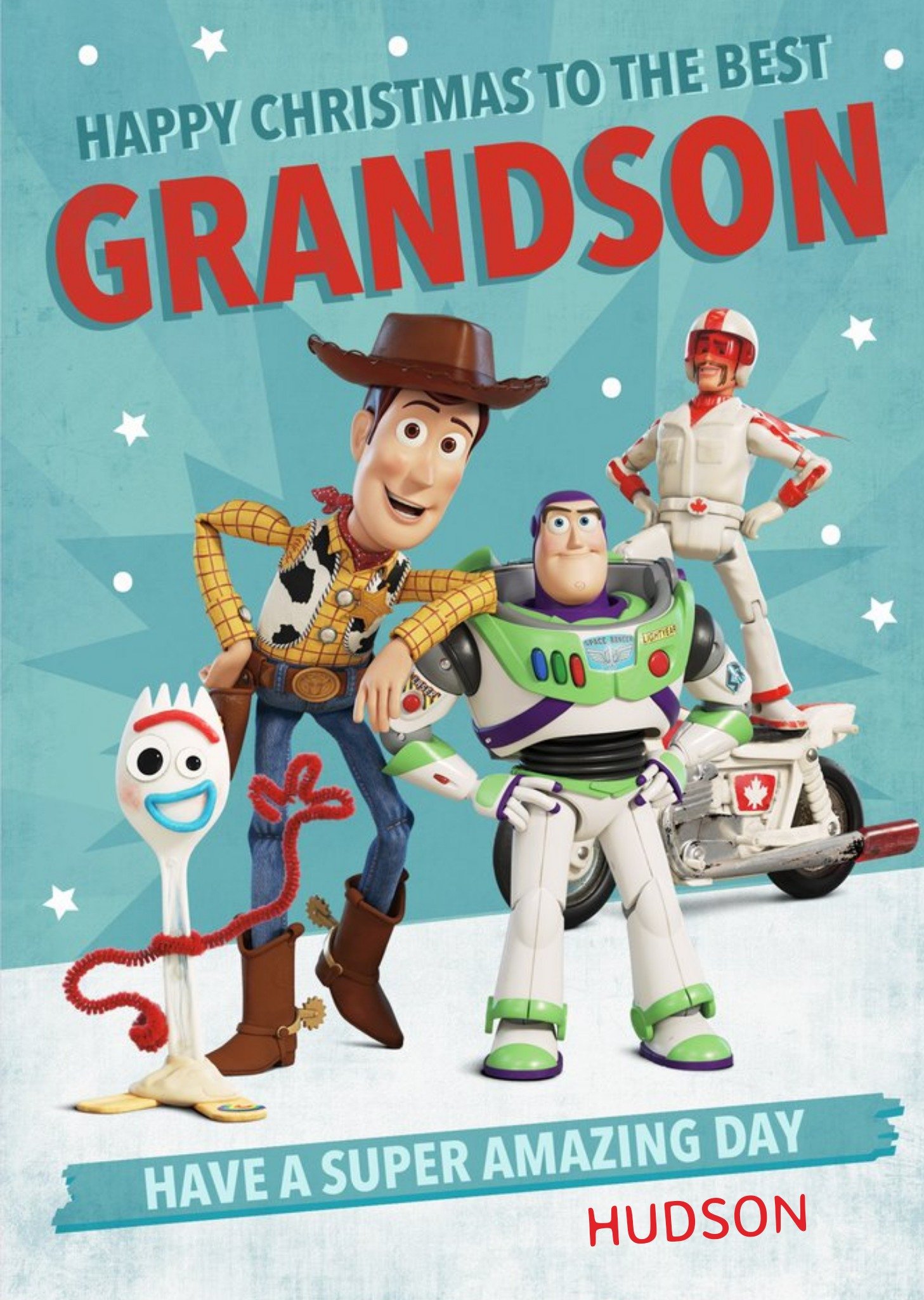 Toy Story 4 Characters Christmas Cards To The Best Grandson Ecard