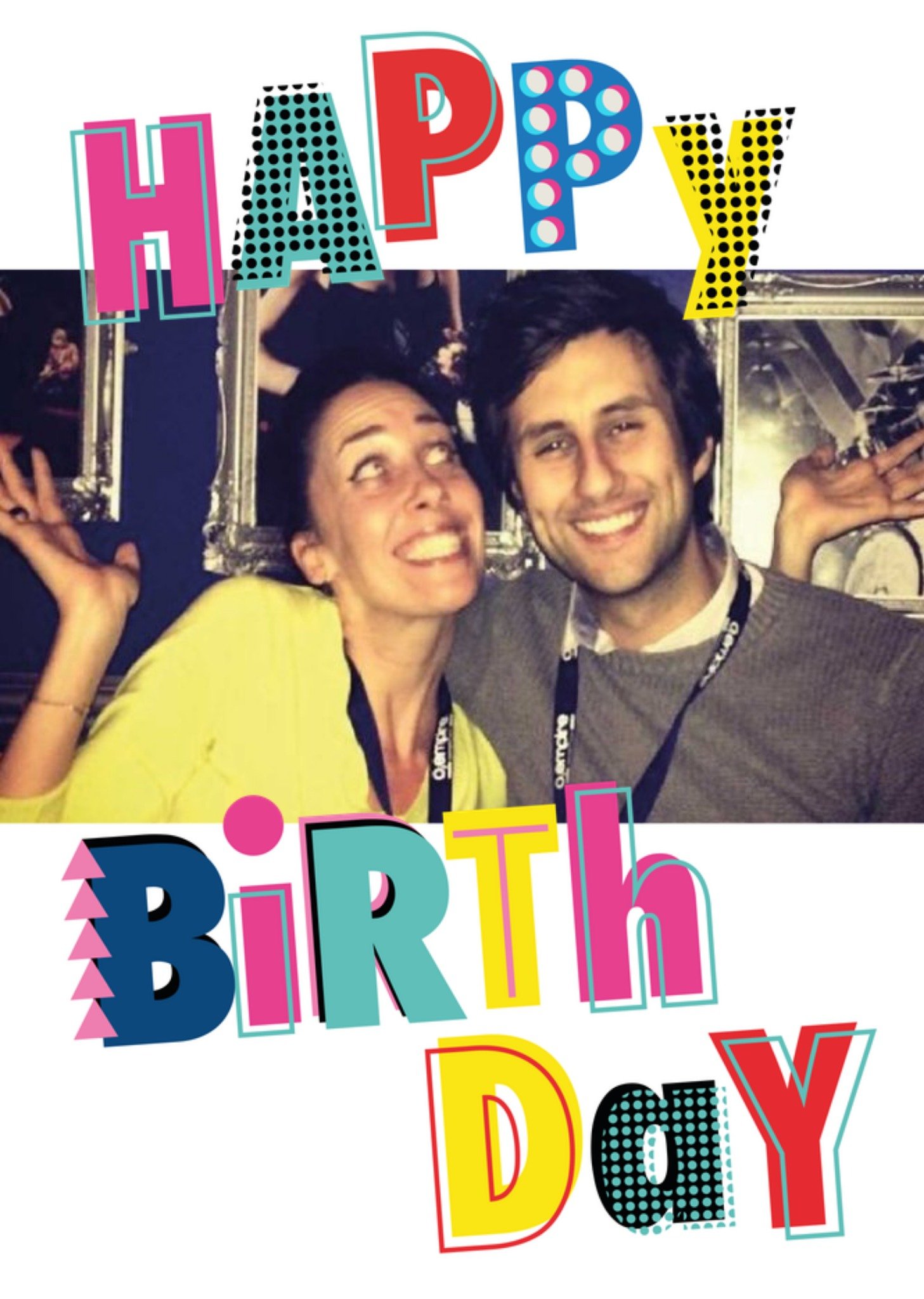 Moonpig Photo Frame With Colourful And Funky Typography Photo Upload Birthday Card