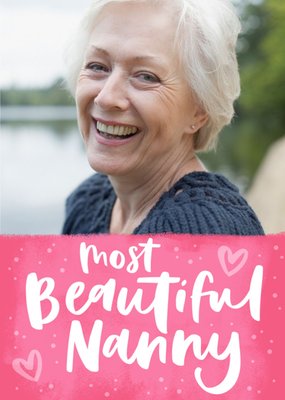 Bright Pink Most Beautiful Nanny Mother's Day Photo Card