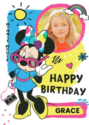 Disney Minnie Mouse Happy Birthday Photo Card