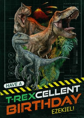 T-Rexcellent Dinosaur Jurassic World Birthday Card