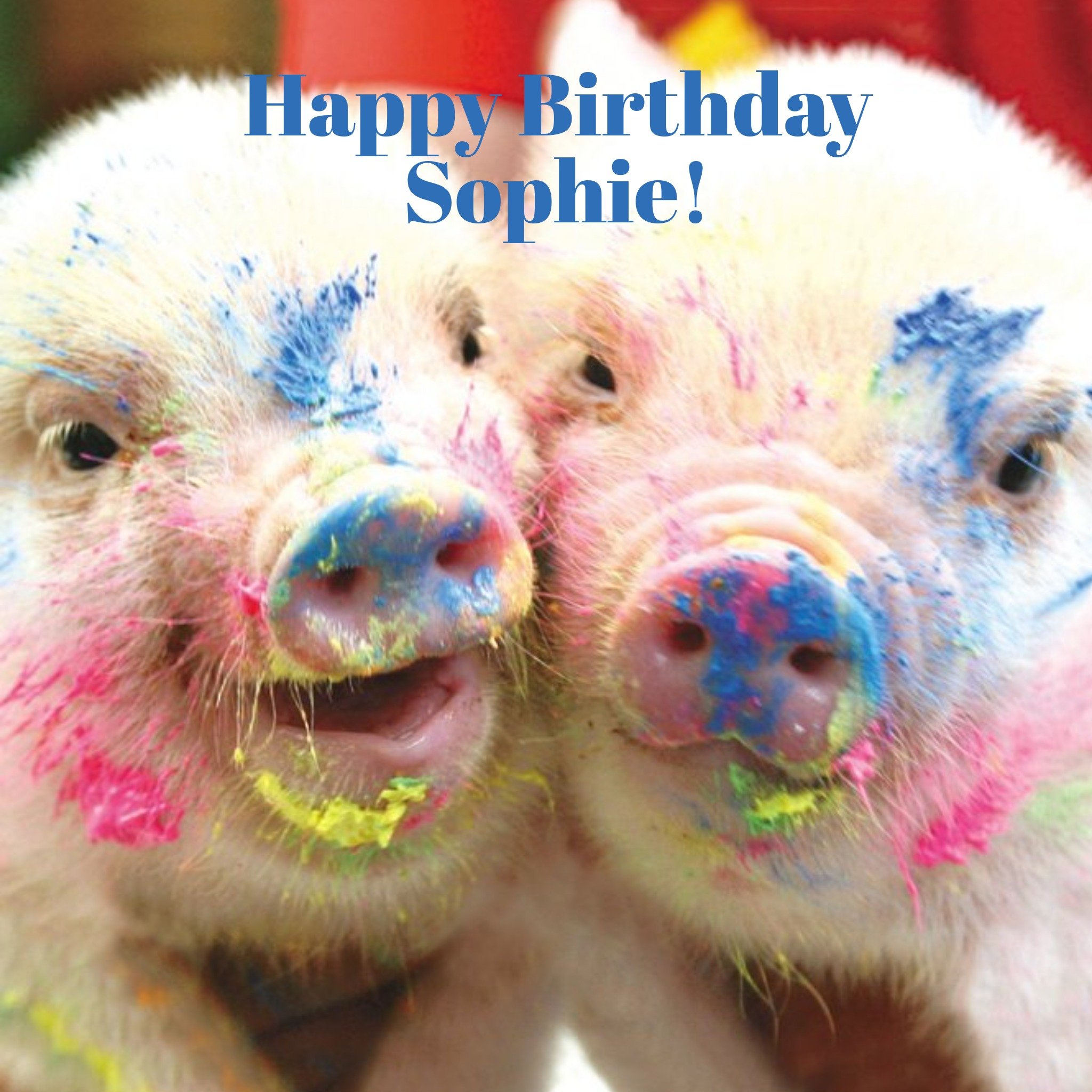 Moonpig Pigs In Paint Personalised Happy Birthday Card