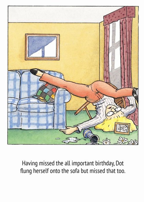 Missed The Important Birthday And Sofa Cartoon Card