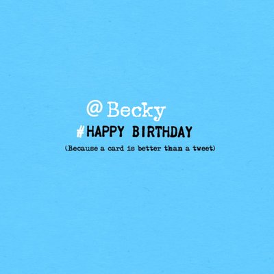 Twitter And Hashtag Happy Birthday Card