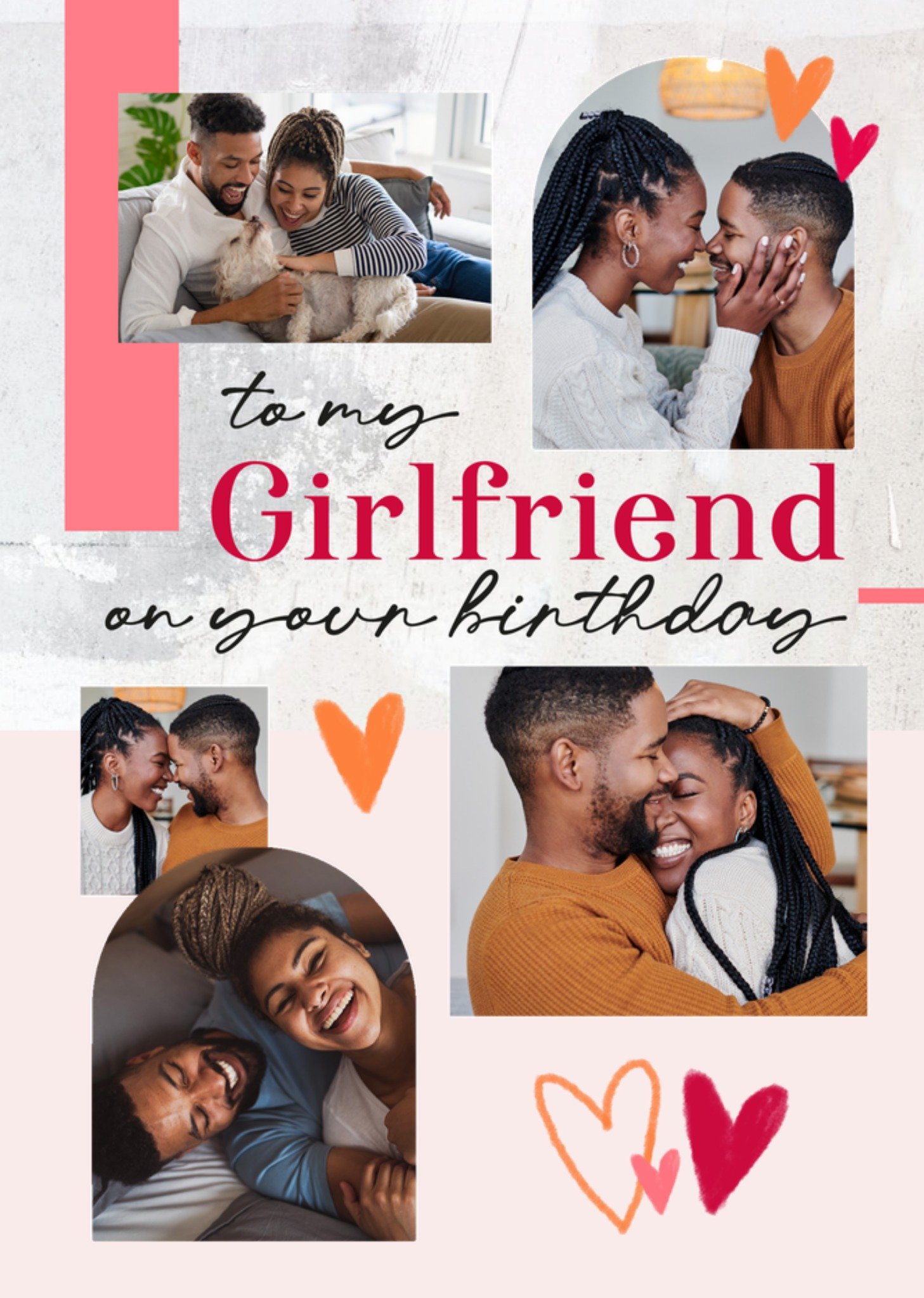 Moonpig Heartfelt Loving Minimalistic To My Girlfriend Photo Upload Birthday Card