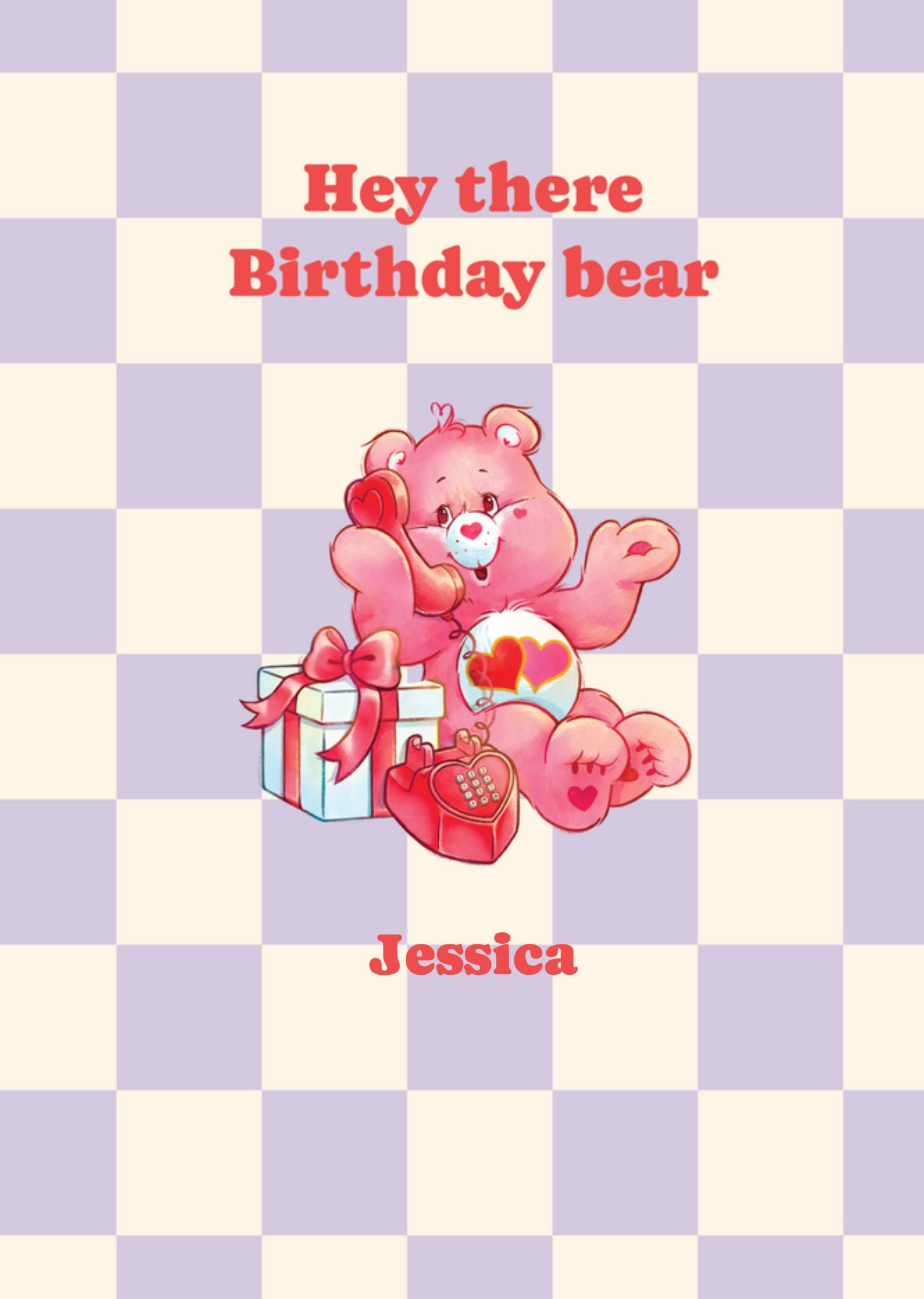 Moonpig Care Bears Hey There Birthday Bear Illustrated Birthday Card