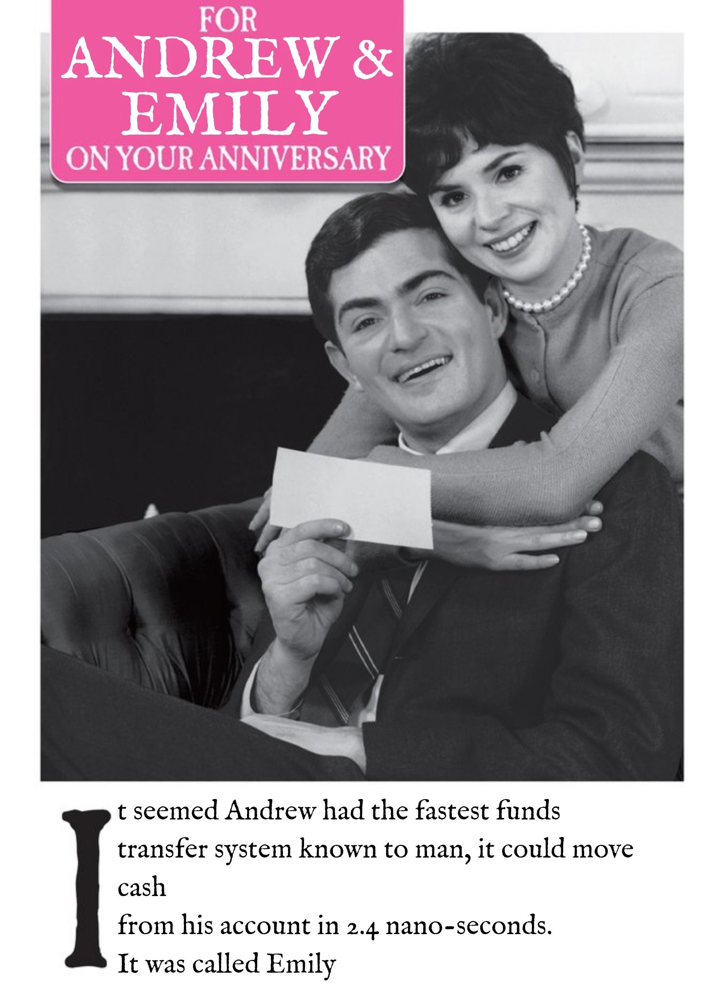 Moonpig On Your Anniversary Funny Humour Quote Card