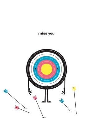 Modern Target Arrows Miss You Card