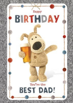 Boofle You're The Best Day Teddy Bear Holding A Pint Of Beer Birthday Card