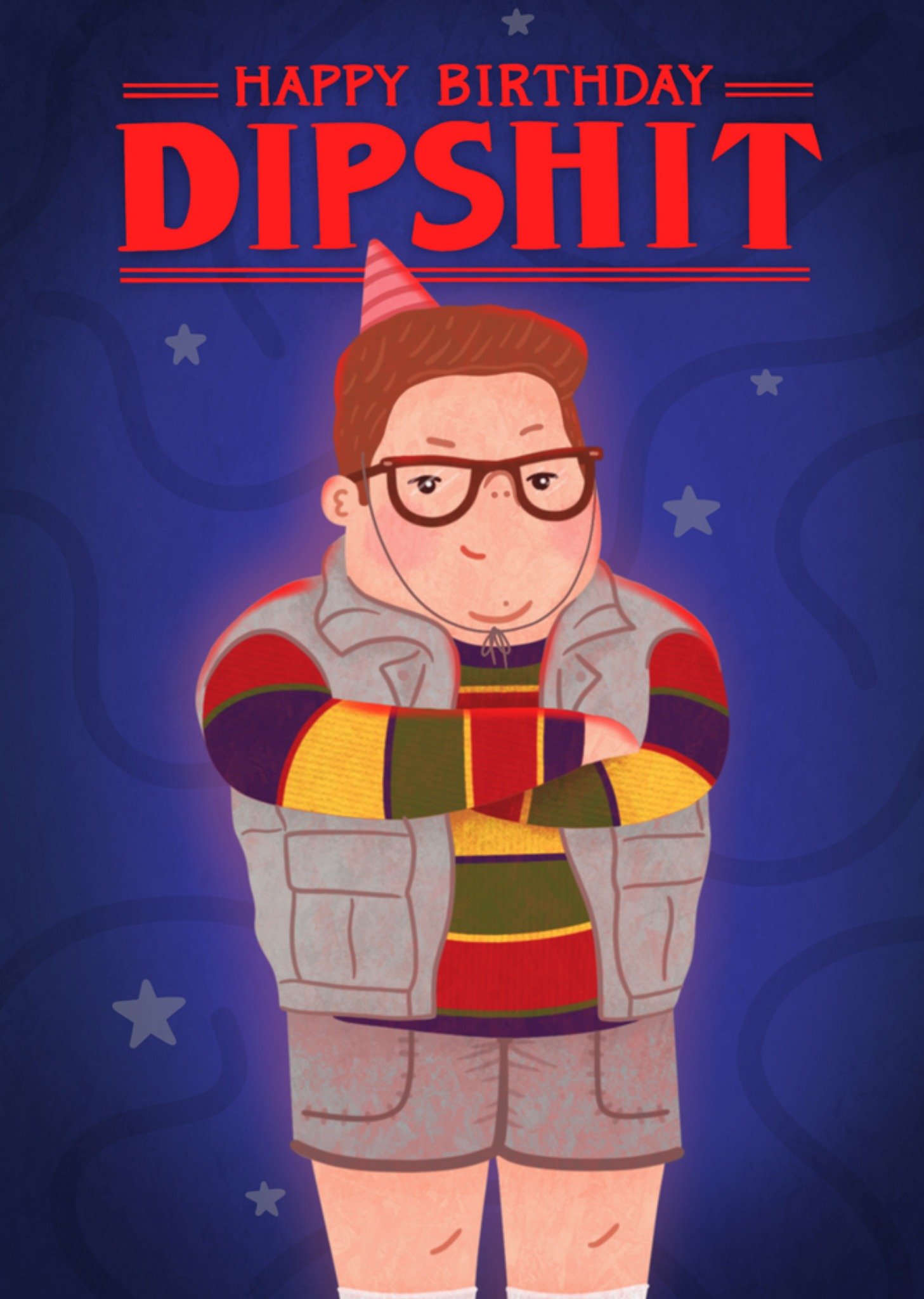Moonpig Funny Illustrated Happy Birthday Dipshit Card
