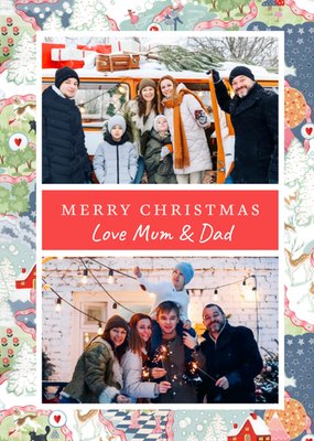 Merry Christmas Love Mum & Dad Cath Kidston Photo Upload Card
