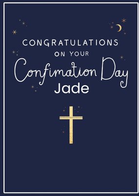 Clintons Simple Typographic Customisable Confirmation Day Card