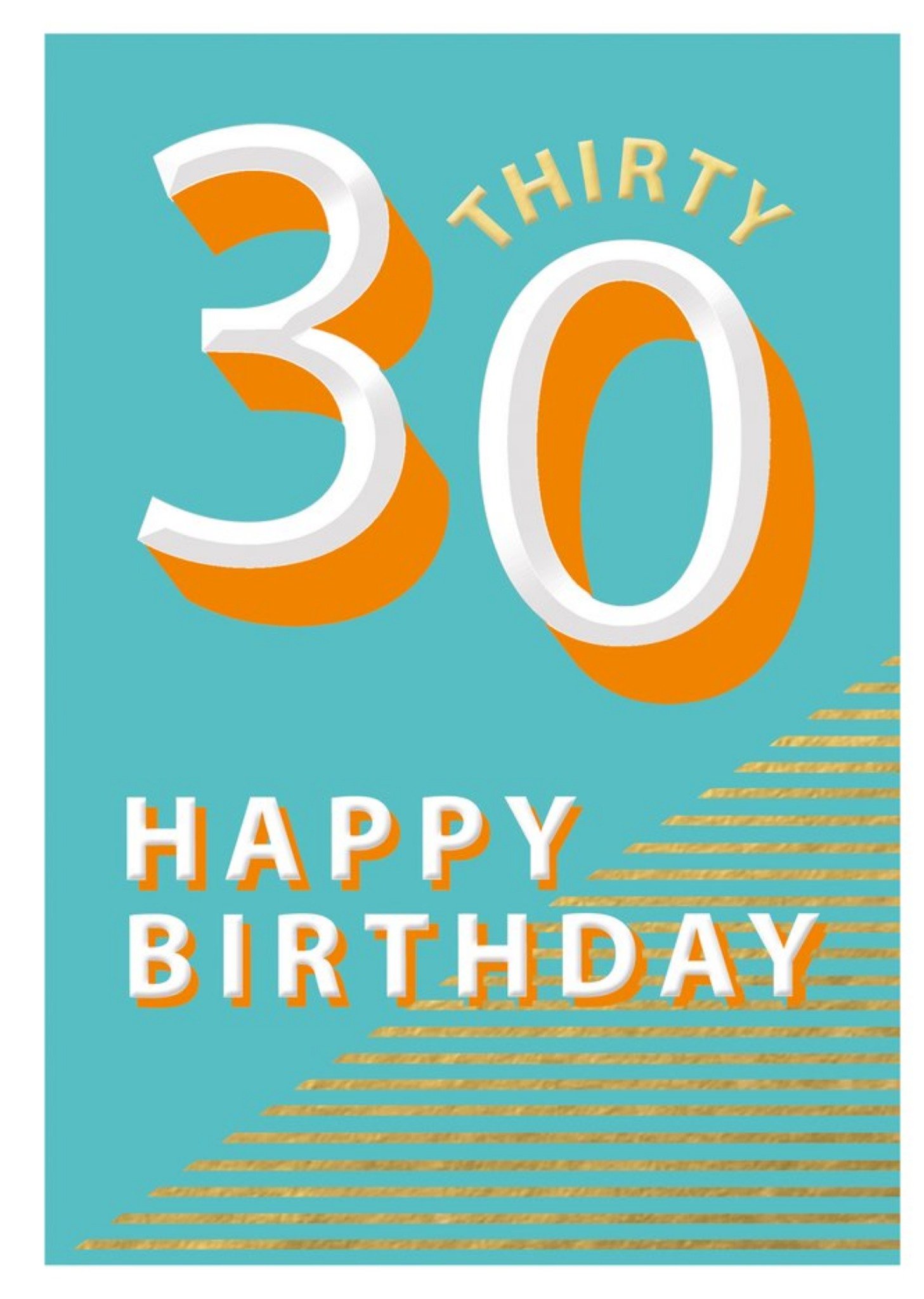 Moonpig 30 Happy Birthday Block Colour Card