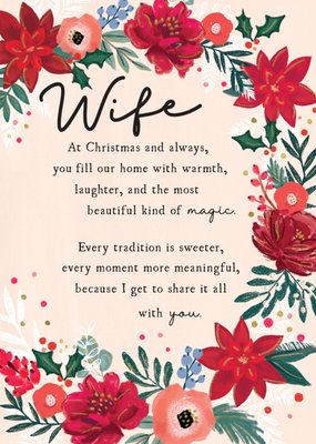 Warmth And Laughter Wife Christmas Card