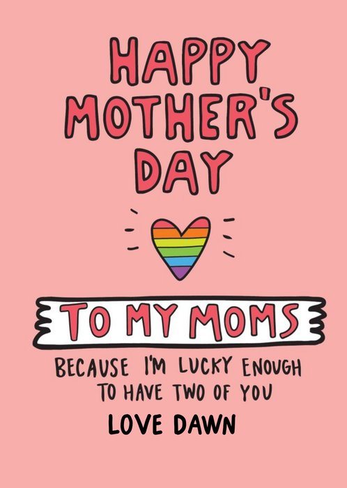 To My Two Moms Personalized Mother's Day Card