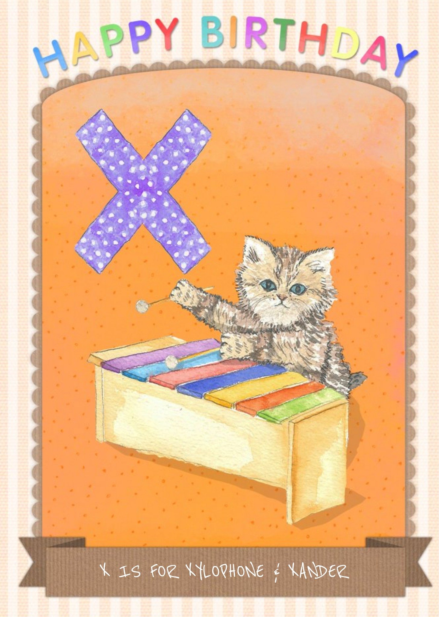 Moonpig Alphabet Animal Antics X Is For Personalised Happy Birthday Card