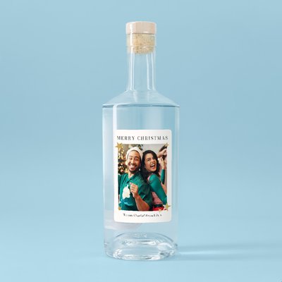 Personalised Merry Christmas Photo Upload Vodka 70cl