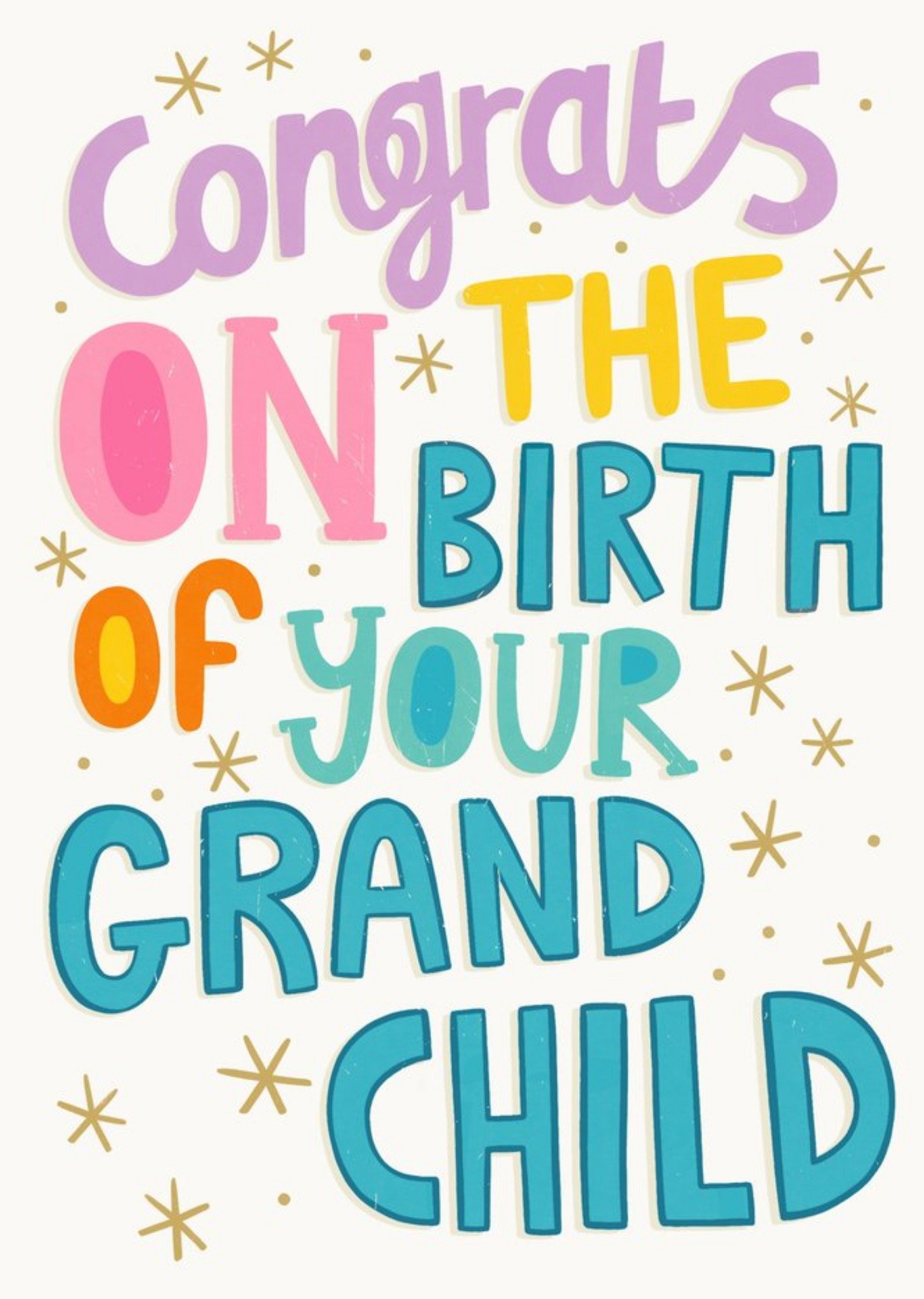 Moonpig Typographic Congrats On The Birth Of Your Grand Child Card
