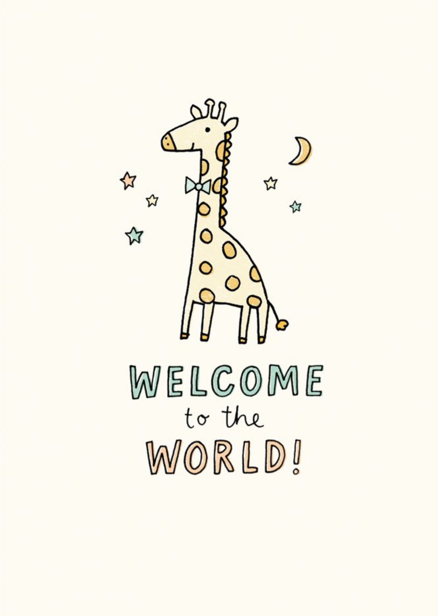 Moonpig Illustrated Giraffe Welcome To The World New Baby Card