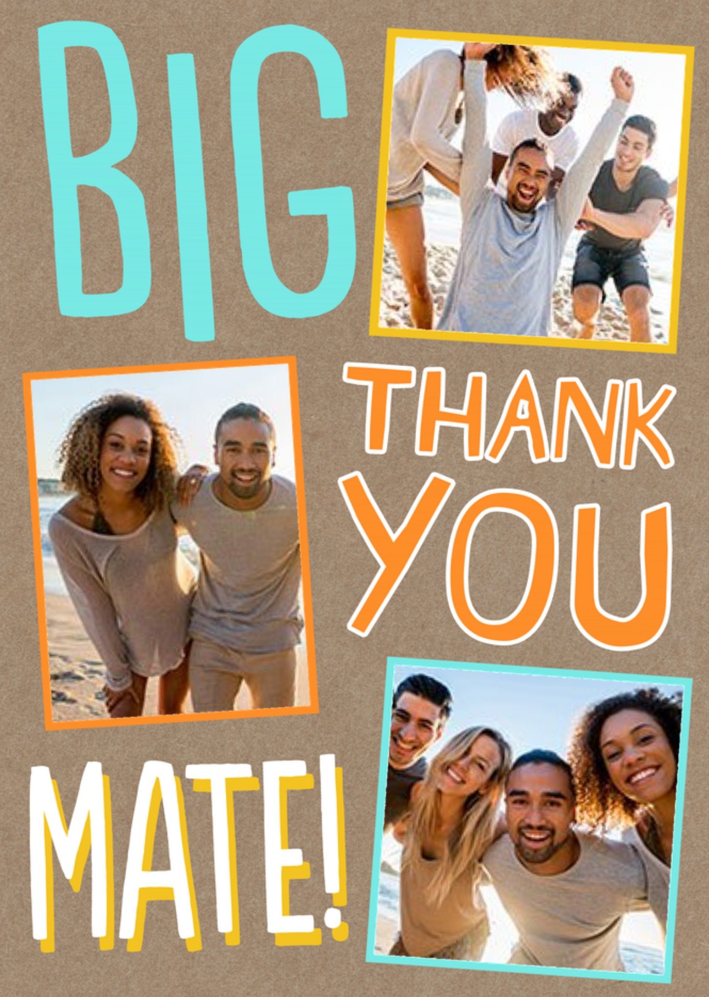 Moonpig Big Bold Type Typeface Photo Upload Thank You Fun Card