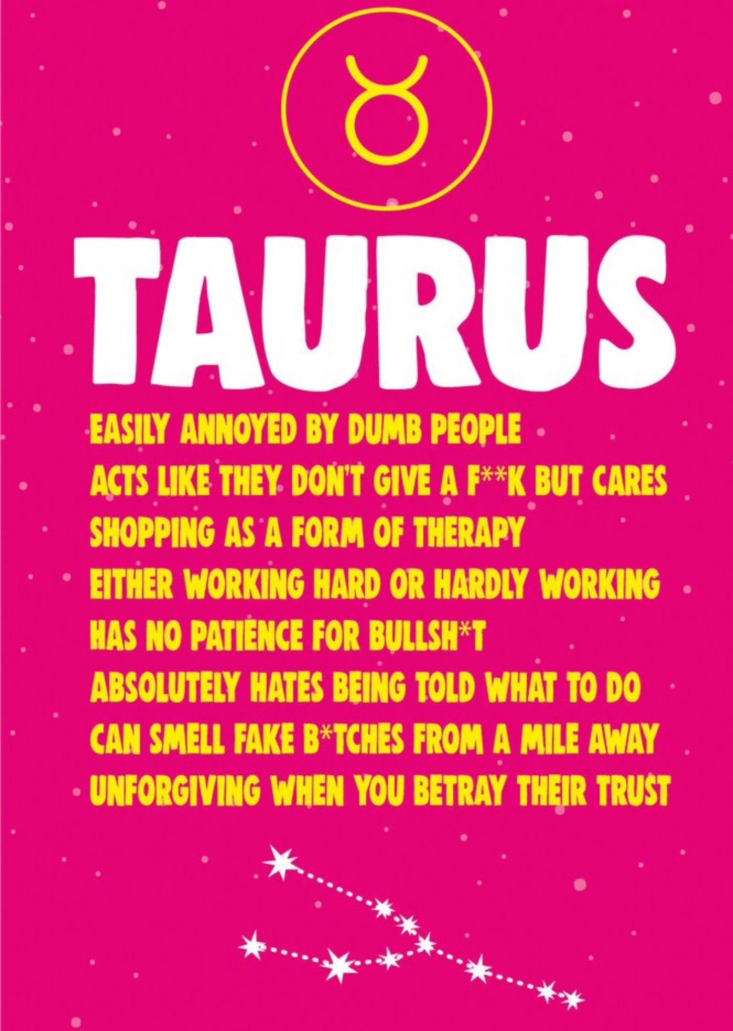 Moonpig Cheeky Chops Taurus Star Sign Birthday Card