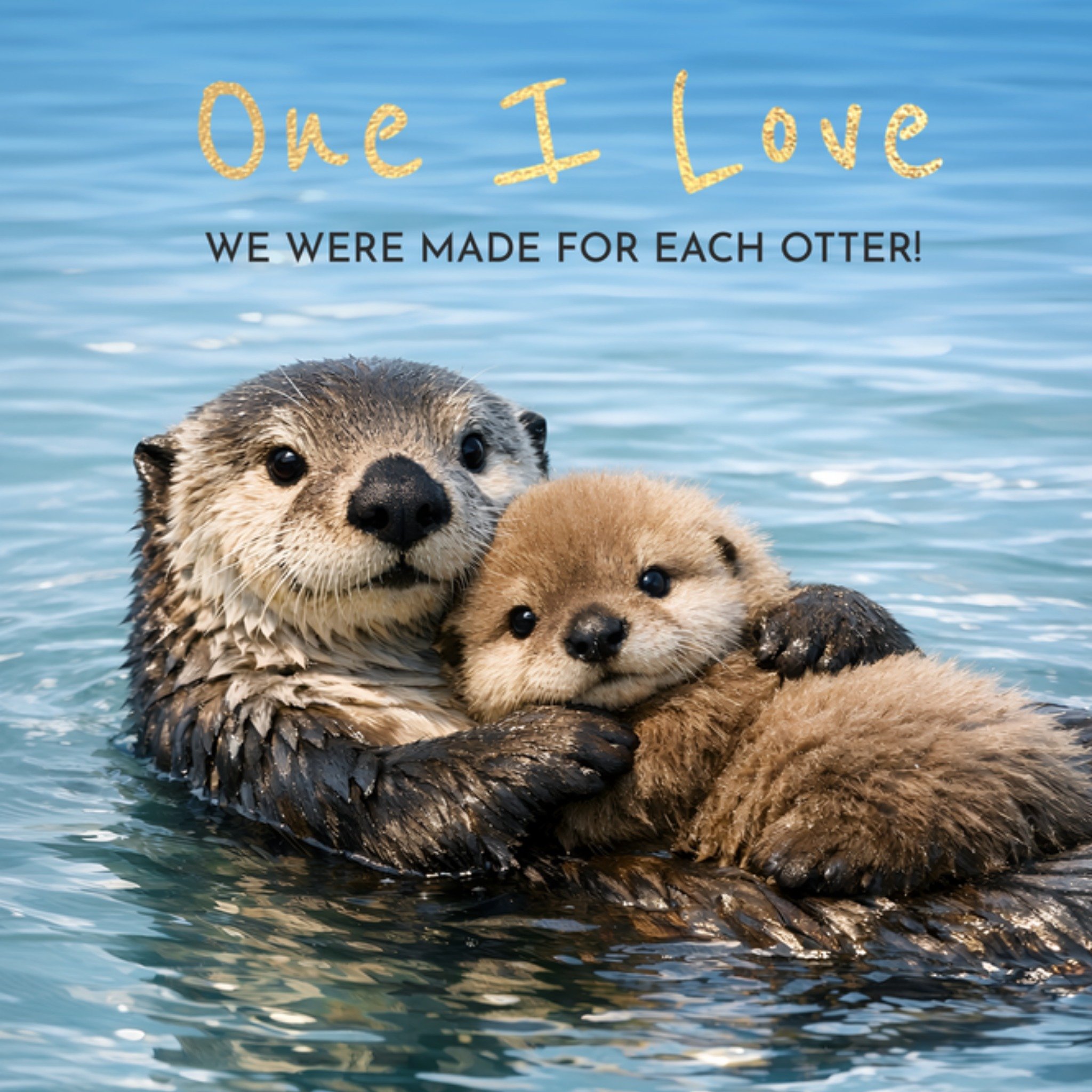 Moonpig One I Love We Were Made For Each Otter Card