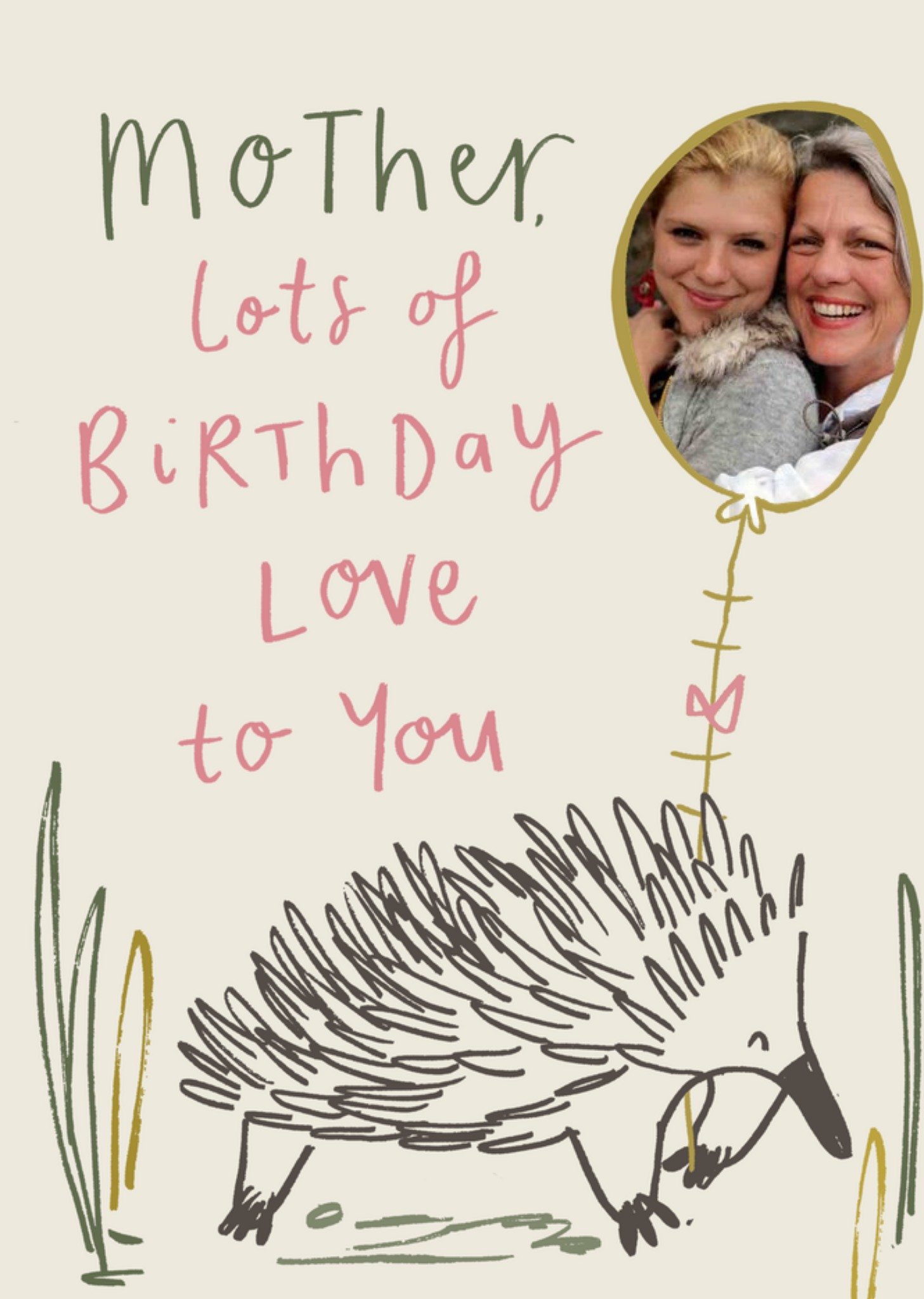 Moonpig Brushed Up Animals Hedgehog Mum Birthday Card