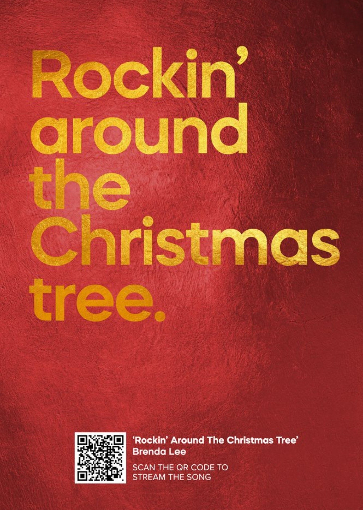 Moonpig Rockin' Around The Christmas Tree Typographic Christmas Card