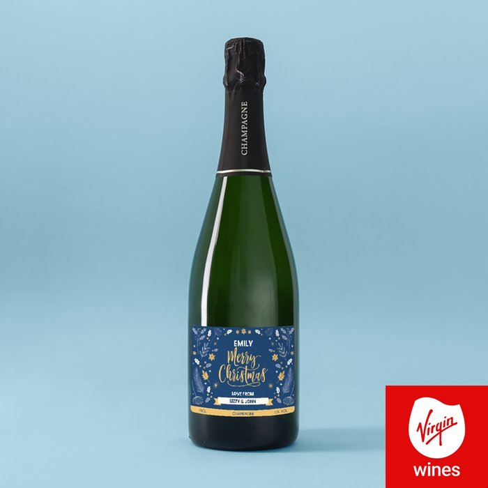Personalised  Merry Christmas Champagne