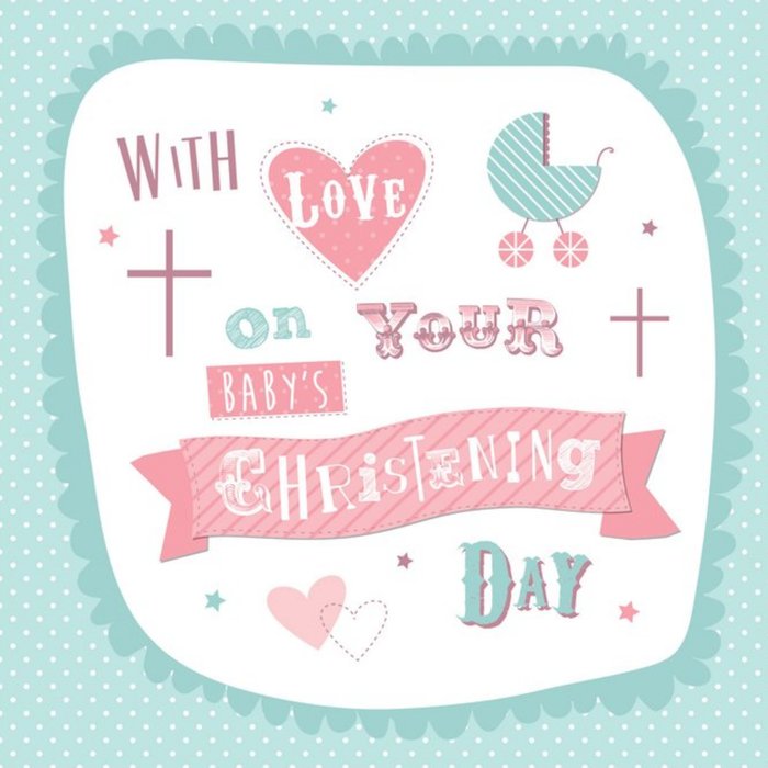 With Love On Your Baby's Christening Day Cute Card