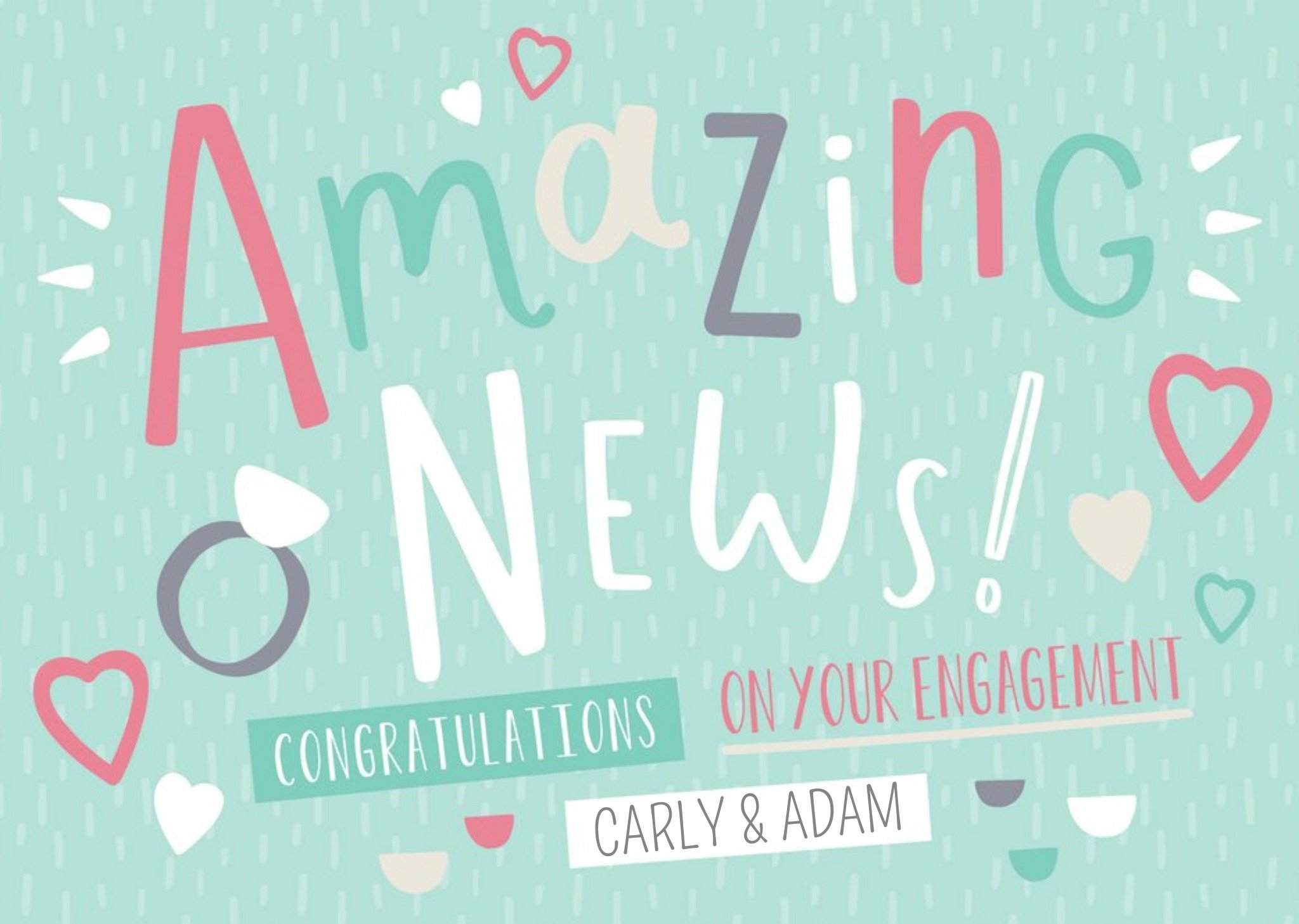 Moonpig Oh Happy Day Amazing News Personalise Text Card